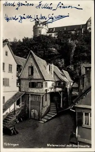 Ak Tübingen am Neckar, Malerwinkel mit Sternwarte