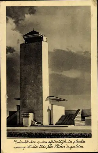 Ak Den Oever Wieringen Nordholland Niederlande, Monument, Gedenkteeken