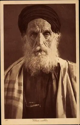 Judaika Ak Vieux Rabbin, Portrait, Lehnert & Landrock 111