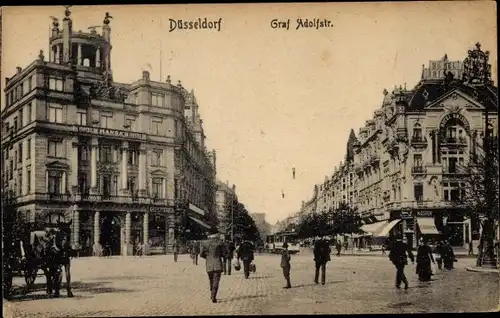 Ak Düsseldorf am Rhein, Graf Adolfstraße, Hansa Hotel