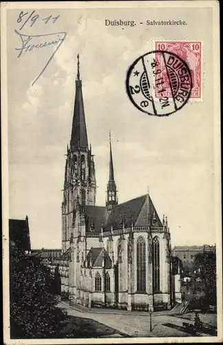 Ak Duisburg im Ruhrgebiet, Salvatorkirche