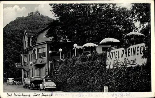 Ak Niederbreisig Bad Breisig am Rhein, Hotel Rheineck, Autos