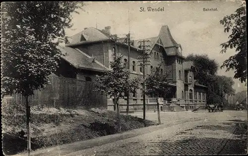 Ak Sankt Wendel in Saarland, Bahnhof