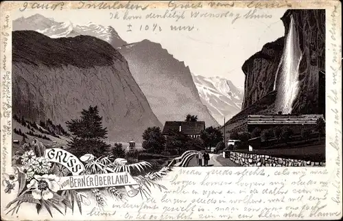Litho Kanton Bern Schweiz, Berner Oberland, Wasserfall