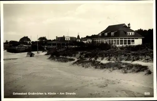 Ak Mielno Großmöllen Pommern, Partie am Strand