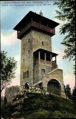 Ak Herzberg Bad Homburg vor der Höhe Hessen, Aussichtsturm