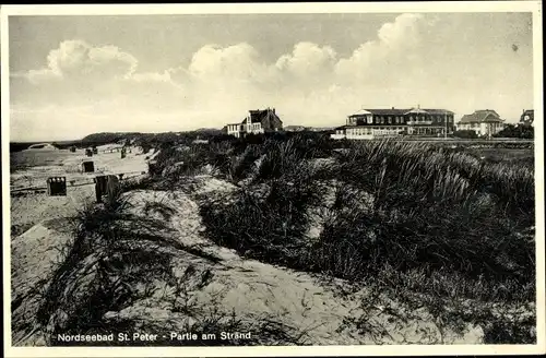 Ak Nordseebad Sankt Peter Ording, Partie am Strand