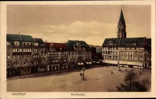 Ak Castrop Rauxel im Ruhrgebiet Westfalen, Marktplatz