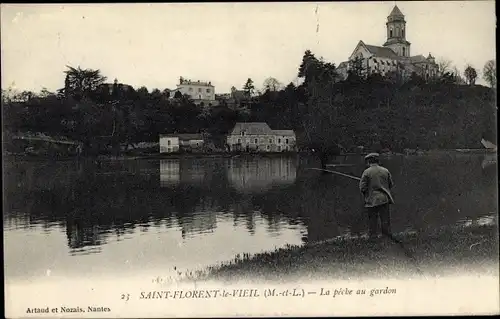 Ak Saint Florent le Vieil Maine et Loire, La peche au garden