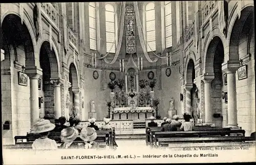 Ak Saint Florent le Vieil Maine et Loire, Interieur de la Chapelle du Marillais