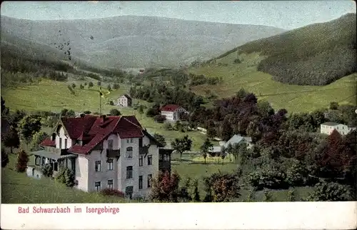 Ak Świeradów Zdrój Bad Schwarzbach Schlesien, Blick auf den Ort