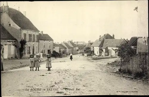 Ak La Roche en Brenil Côte d'Or, Grande Rue