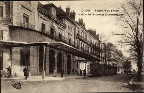 Ak Dijon Côte d'Or, Boulevard de Sevigne, Gare des Tramways Departementaux