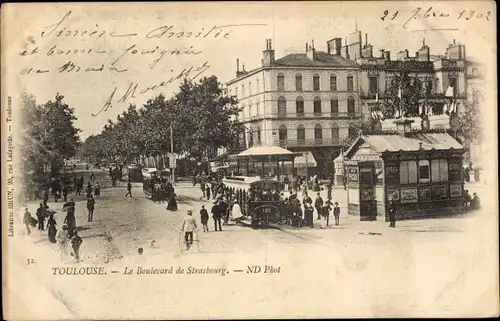 Ak Toulouse Haute Garonne, Le Boulevard de Strasbourg