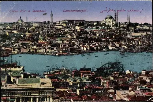 Ak Konstantinopel Istanbul Türkei, Corne d'Or et Stamboul