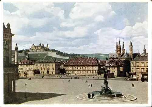 Ak Würzburg am Main Unterfranken, Residenzplatz