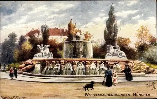 Künstler Ak Flower, Charles E., München, Wittelsbacherbrunnen, Tuck 614 B