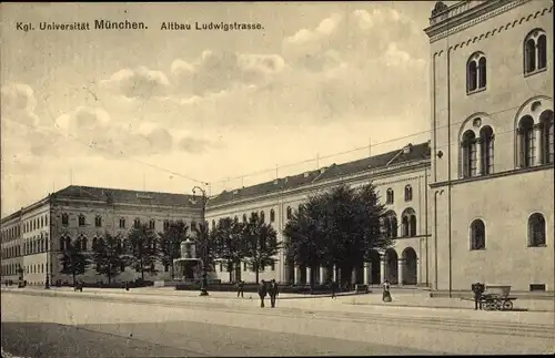 Ak München Bayern, Altbau der Königlichen Universität in der Ludwigstraße