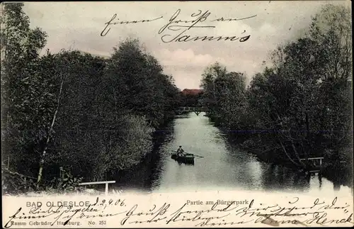 Ak Bad Oldesloe in Schleswig Holstein, Bürgerpark, Bootsfahrt