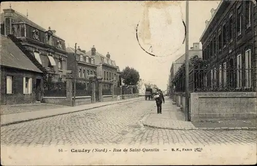 Ak Caudry Nord, Rue de Saint Quentin