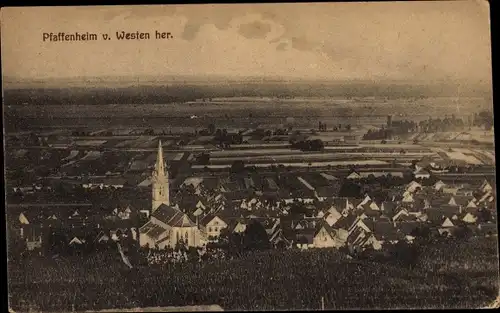 Ak Pfaffenheim Haut Rhin, Ort vom Westen gesehen