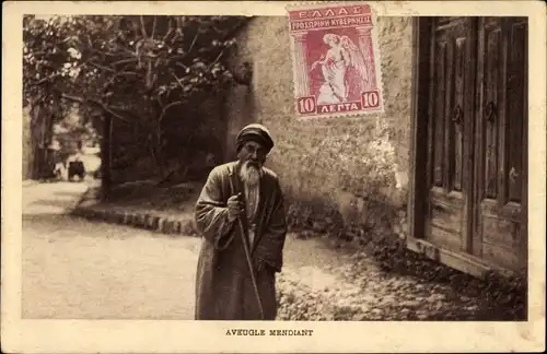 Ak Volkstypen Maghreb, Aveugle Mendiant, blinder Bettler