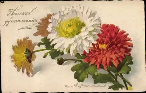 Künstler Ak Klein, Catharina, Glückwunsch, Blühende Blumen