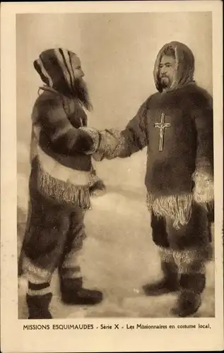 Ak Missions Esquimaudes, Les Missionnaires en costume local