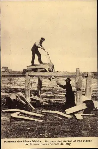 Ak Missions des Peres Oblats, Au pays de neiges et des glaces