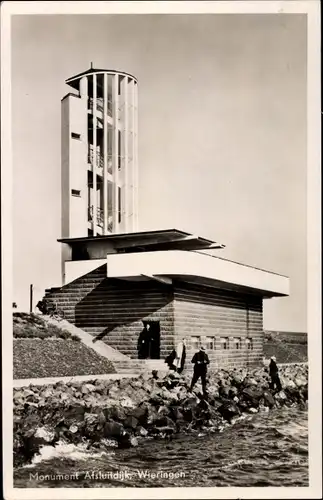 Ak Den Oever Wieringen Nordholland Niederlande, Monument Afsluitdijk