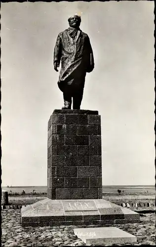 Ak Den Oever Wieringen Nordholland Niederlande, Lely Monument, Afsluitdijk