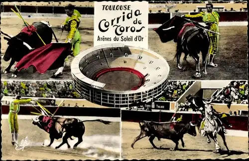 Ak Toulouse, Corrida de Toros, Arenes du Soleil d'Or