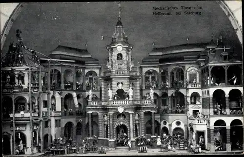 Ak Hellbrunn bei Salzburg in Österreich, Mechanisches Theater