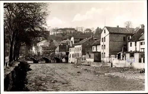 Ak Eupen Wallonien Lüttich, Weserpartie, Brücke, Häuser