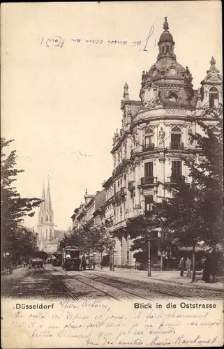 Ak Düsseldorf am Rhein, Blick in die Oststraße