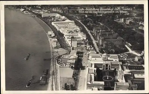 Ak Düsseldorf am Rhein, Ausstellungshallen der Großen Ausstellung Gesolei 1926, Fliegeraufnahme