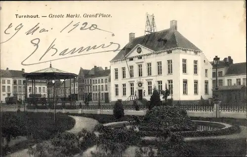 Ak Turnhout Flandern Antwerpen, Groote Markt, Grand' Place
