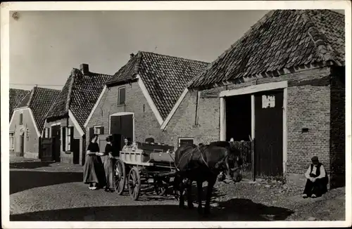 Ak Rijssen Nordbrabant, Bouwstraat, Pferdefuhrwerk