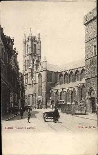 Ak Gand Gent Ostflandern, Eglise Saint Bavon