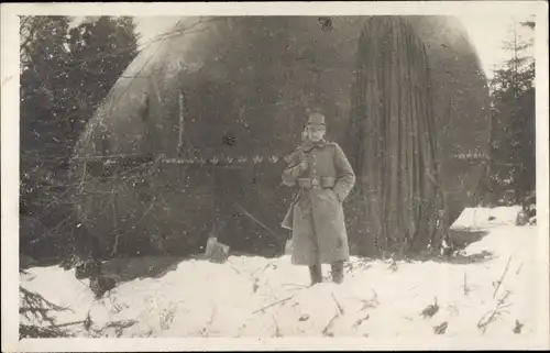 Foto Ak deutscher Soldat, Ballon, 1. WK