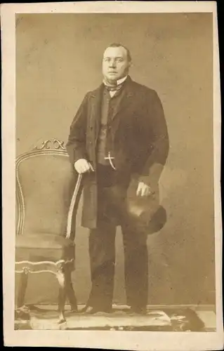 CdV Männerportrait, Onkel Fleischfresser aus Pasewalk, Großmutter Fink geb. Franz