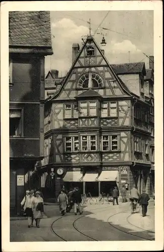 Ak Mainz, Fachwerkhaus bei der Augustinerkirche