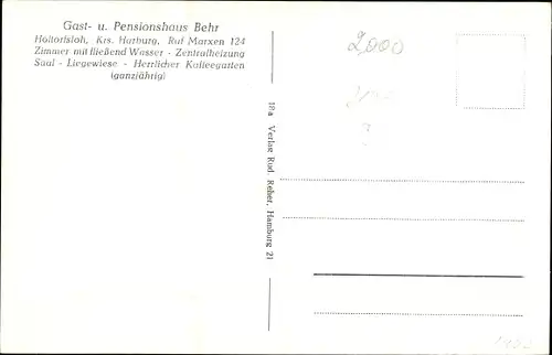 Ak Holtorfsloh Seevetal in Niedersachsen, Behr's, Gasthaus, Landkarte