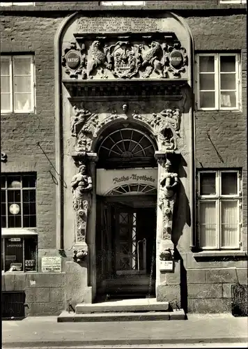 Ak Lüneburg in Niedersachsen, Ratsapotheke, Große Bäckerstraße, Portal