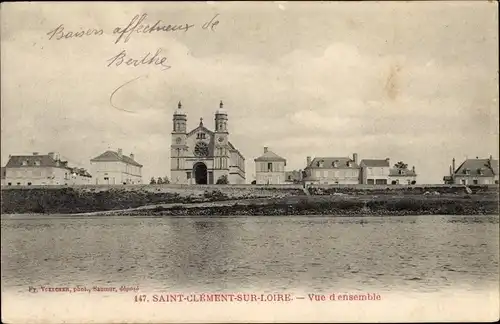 Ak Saint Clément sur Loire Maine-et-Loire, Vue d'ensemble