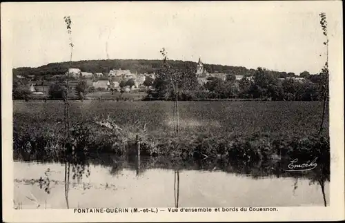 Ak Fontaine Guerin Maine et Loire, Vue d'ensemble et bords du Couesnon