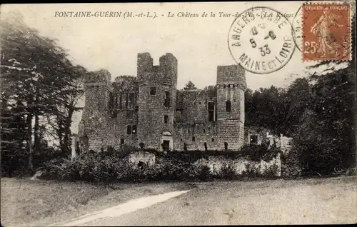 Ak Fontaine Guerin Maine et Loire, Ruines du Chateau de la Tour du Pin