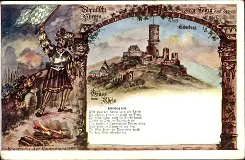 Künstler Litho Bad Godesberg Bonn am Rhein, Eroberung der Godesburg 1598