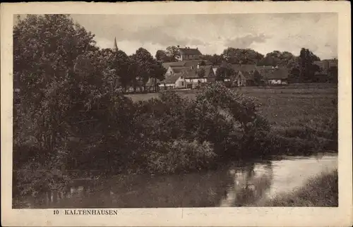 Ak Kaltenhouse Kaltenhausen Bas Rhin, Ortsansicht, Fluss