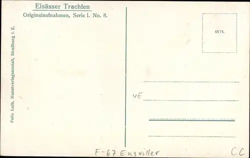 Ak Engwiller Engweiler Elsass Bas Rhin, Elsässer Tracht